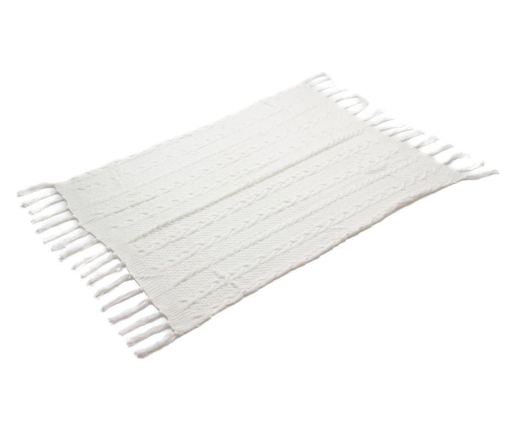 Pled Gliss Knitted White 125x150 cm
