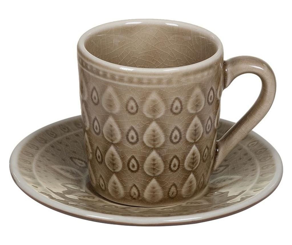 Set ceasca si farfurioara Leaf Design Tea Brown – Santiago Pons, Maro Santiago Pons
