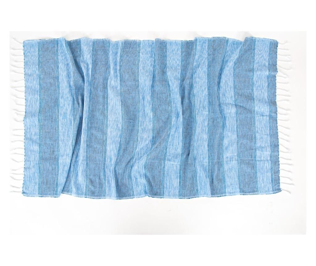 Prosop Peshtemal Irya, Dominika Blue, bumbac, 90×170 cm, albastru – Irya, Albastru Irya