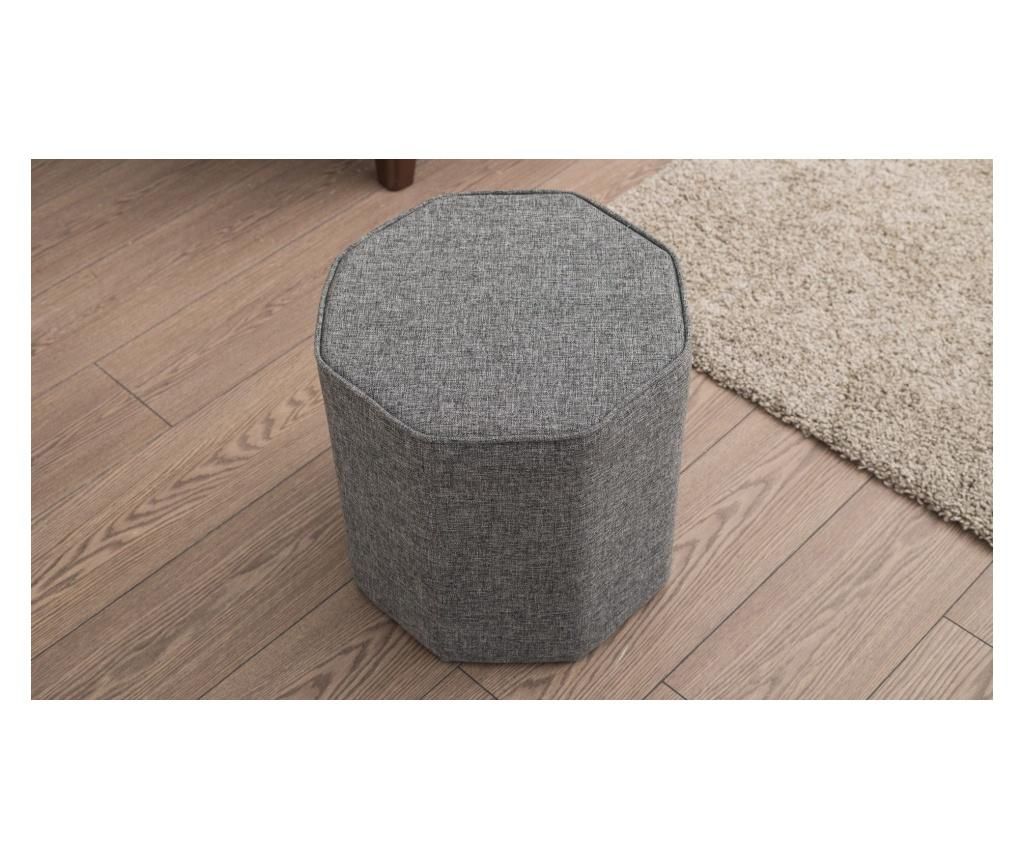 Taburet Balcab Home, Hexa Grey, 40x40x42 cm - Balcab Home, Gri & Argintiu