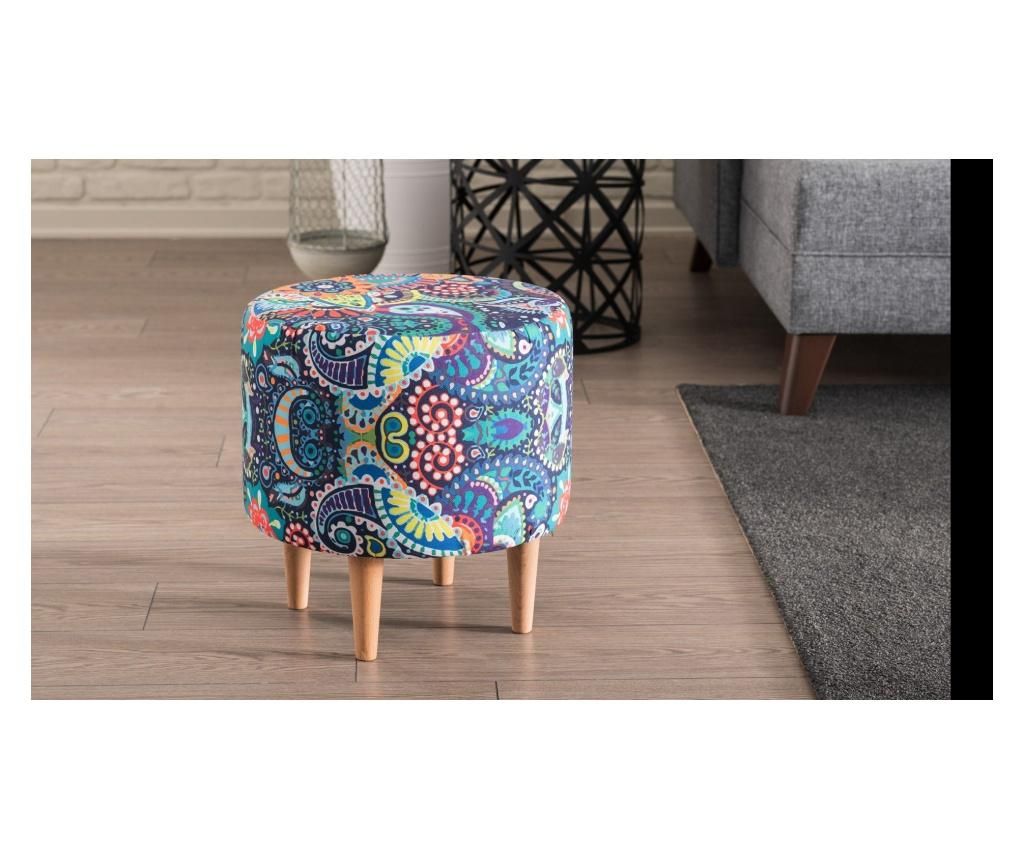 Taburet Balcab Home, Viola Multicolor, 40x40x42 cm - Balcab Home, Multicolor