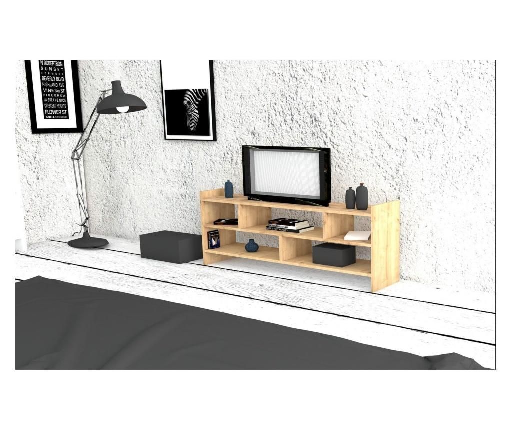 Comoda TV Puqa Design, Pera Walnut, PAL melaminat, 120x55x28 cm - Puqa Design, Maro