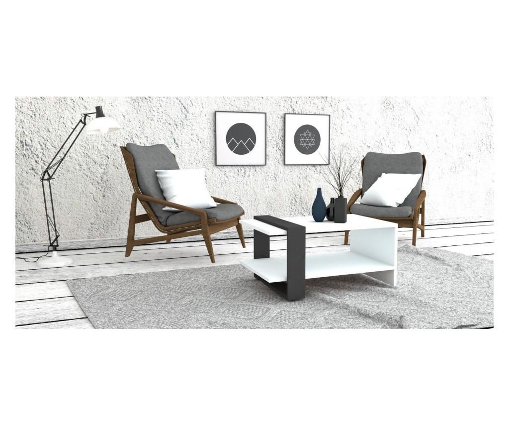 Masuta de cafea Puqa Design, Funda White And Grey, PAL melaminat, 80x35x55 cm, alb/gri – Puqa Design, Alb Puqa Design imagine 2022