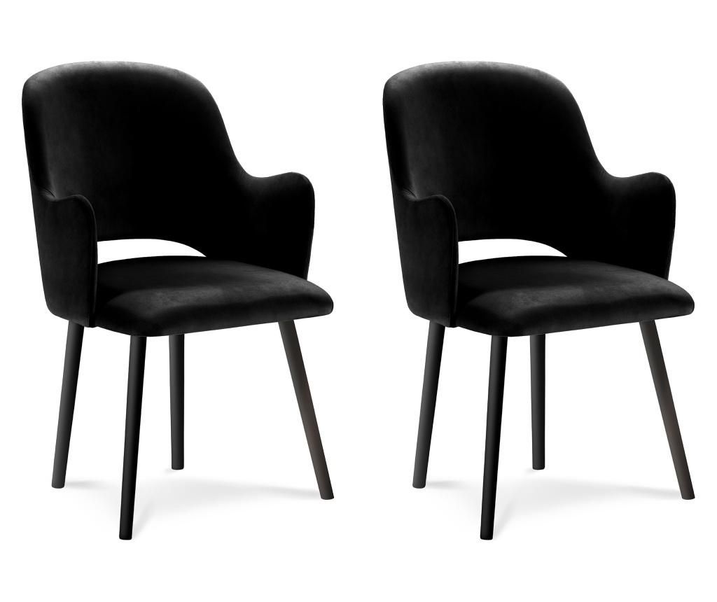 Set 2 scaune Milo Casa, Laelia Black, 54x50x85 cm - Milo Casa, Negru