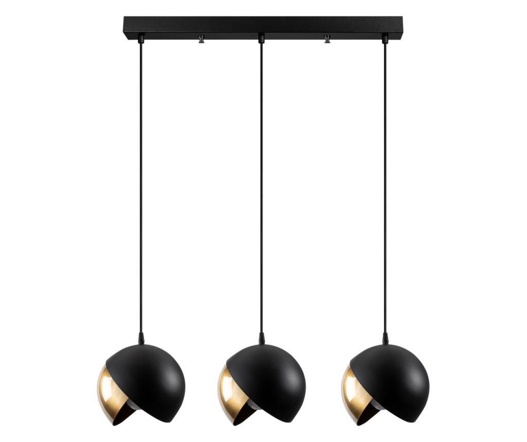Lustra Sheen, Berceste Three Black Gold Round, metal, max. 100 W, E27, negru/galben auriu – Sheen, Negru Sheen imagine reduceri 2022