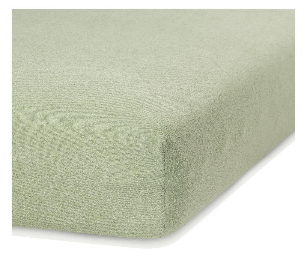 Cearsaf de pat cu elastic Ruby Olivegreen 120x200 cm