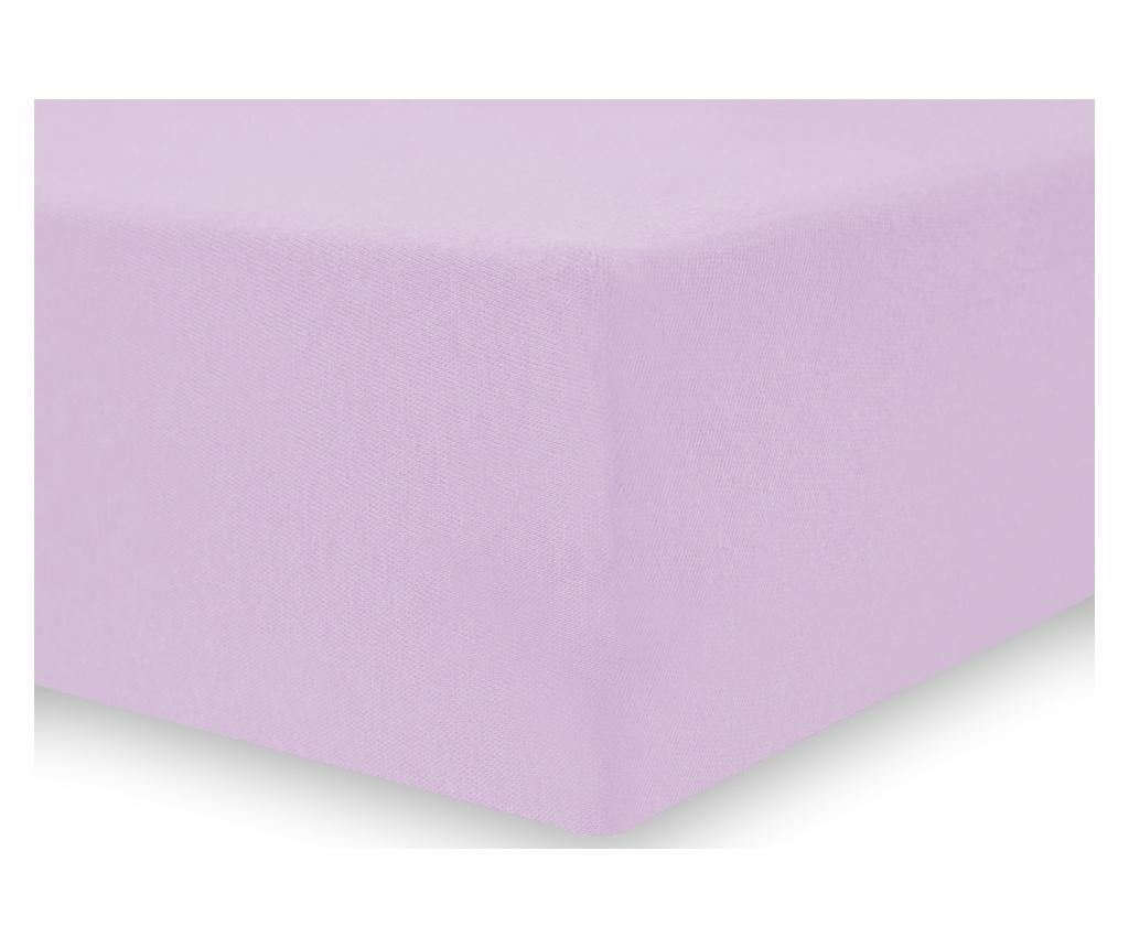 Cearsaf de pat cu elastic Amelia Lilac 100x200 cm