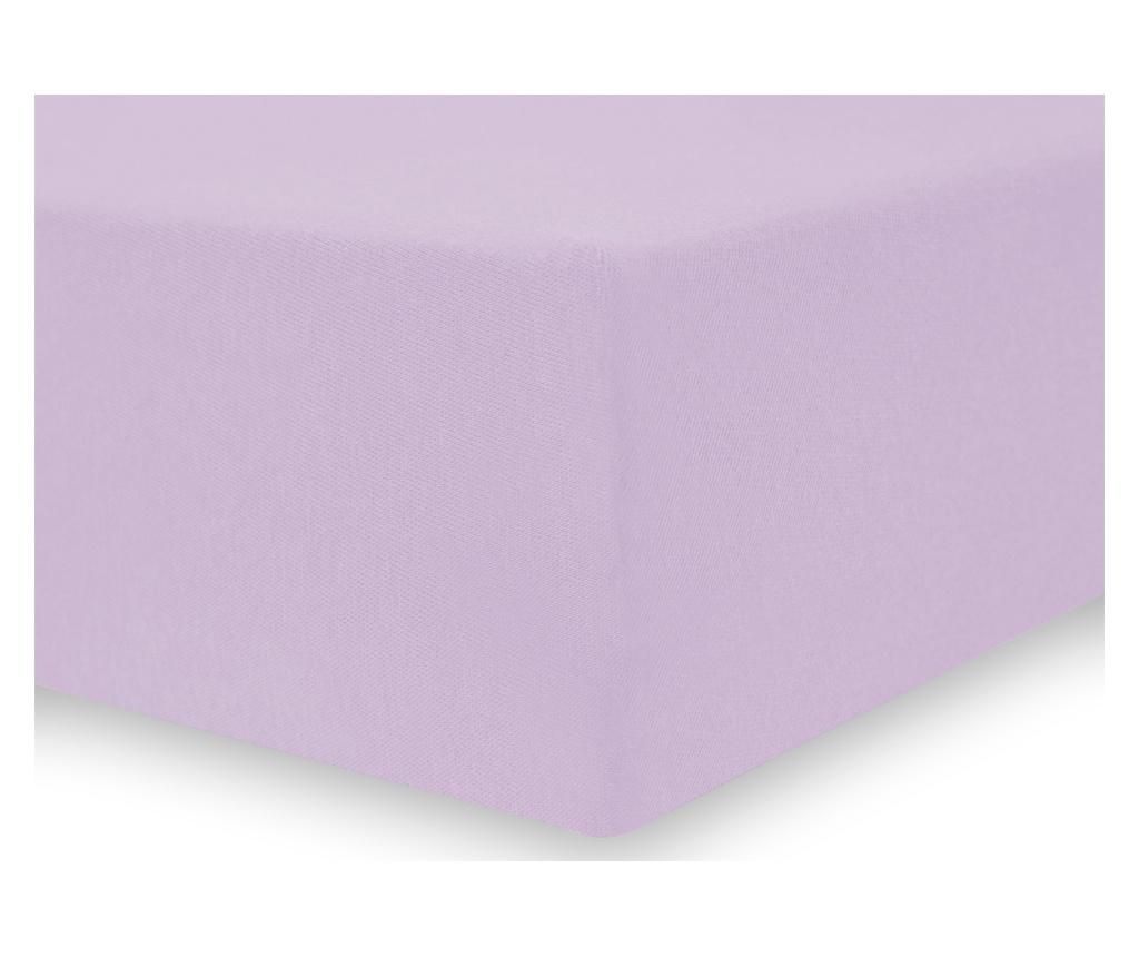 Cearsaf de pat cu elastic Nephrite Lilac 140×200 cm – DecoKing, Mov DecoKing