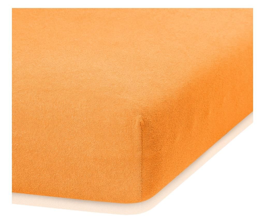 Cearsaf de pat cu elastic Ruby Orange 220×220 cm – AmeliaHome, Portocaliu
