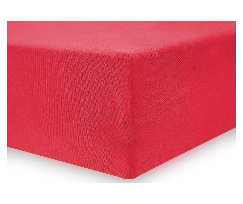 Cearsaf de pat cu elastic Nephrite Red 140×200 cm – DecoKing, Rosu DecoKing imagine 2022