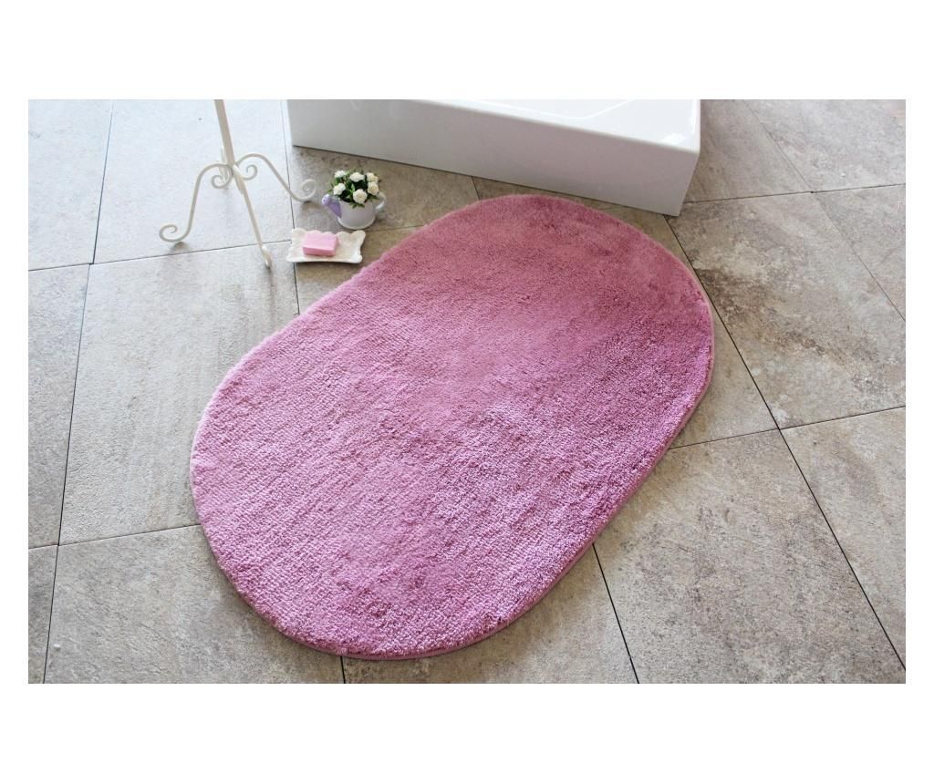 Covoras de baie Chilai Home, Colors of Oval Lilac, fibre acrilice antibacteriene, 60×100 cm, lila, lila – Chilai Home, Mov Chilai Home