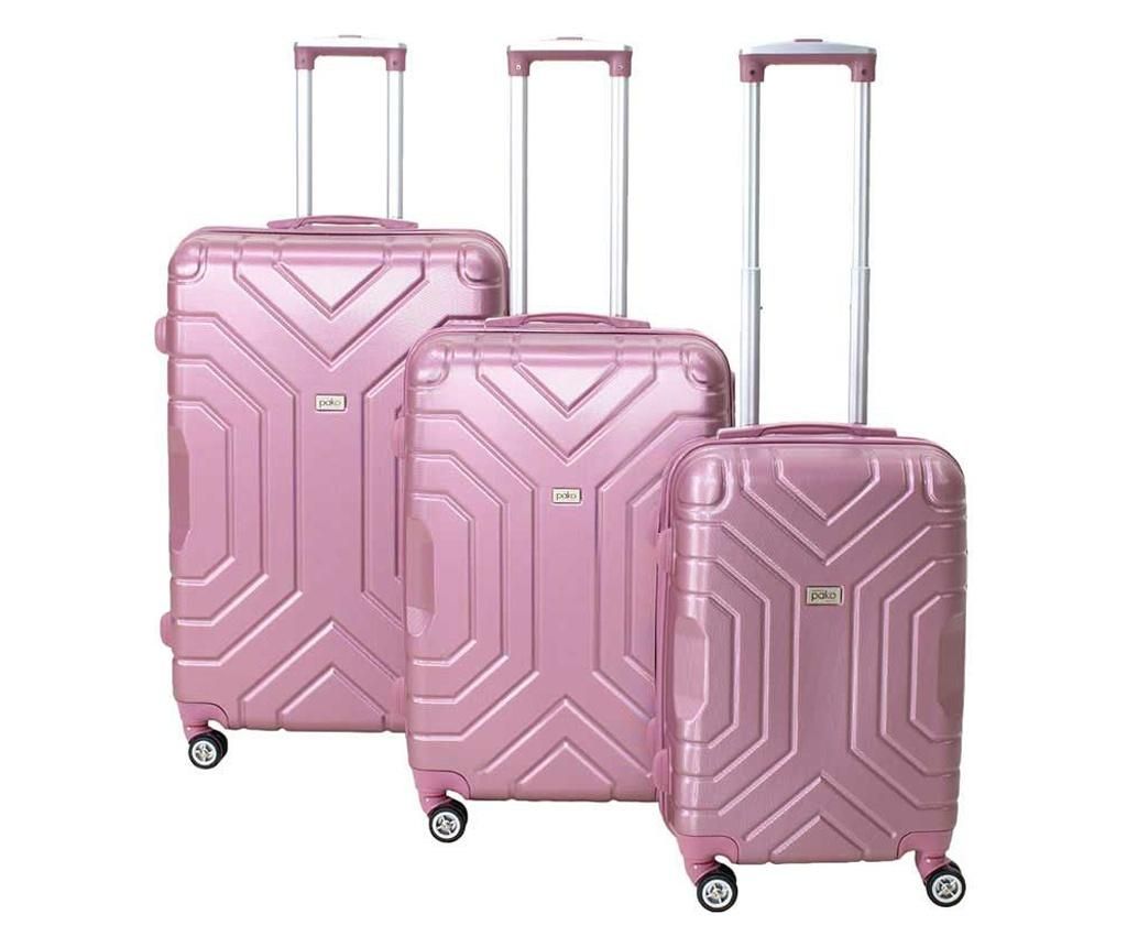 Set 3 valize Galaxy Pakoworld Pink – PAKOWORLD, Roz