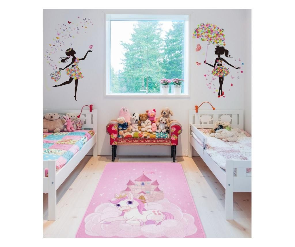 covor, copii, unicorn, roz, castel, pastelate