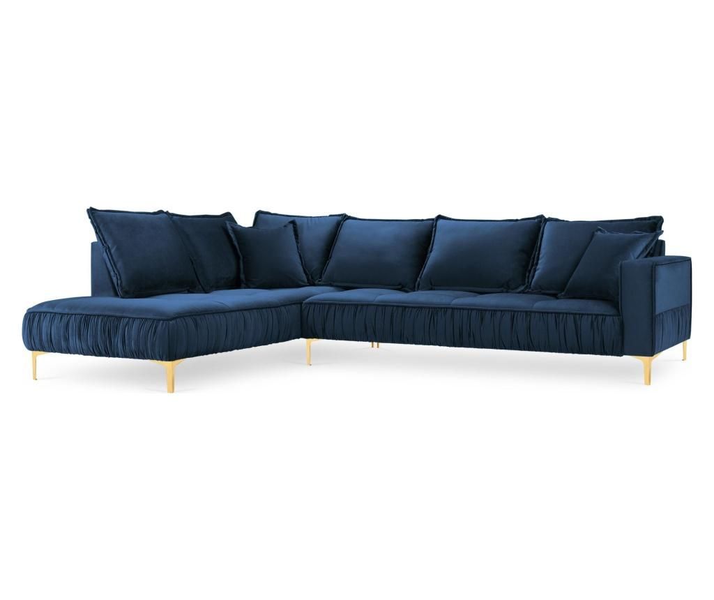 Coltar stanga Triomphe Velvet Royal Blue and Gold - Interieurs 86, Albastru