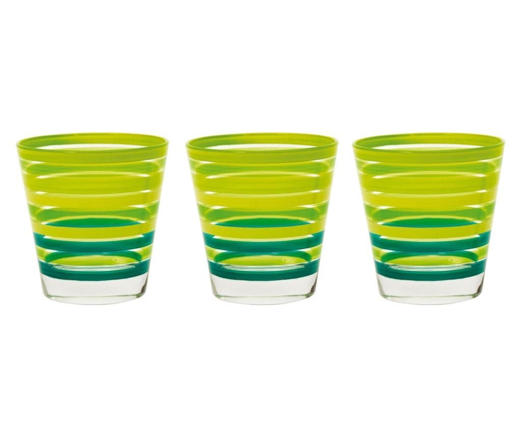 Set 3 pahare Excelsa, Chic & Shock, sticla, ⌀9 cm, 300 ml, 9x9x9 cm - Excelsa, Verde