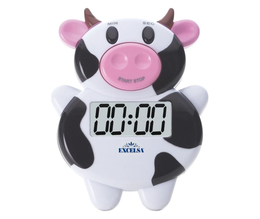 Cronometru bucatarie Excelsa, Nice Time Cow Shaped, plastic, ⌀10 cm, 10×10 cm – Excelsa, Alb Excelsa imagine 2022