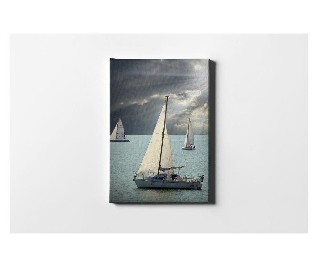 Tablou Casberg, Sailboats, canvas din bumbac, 60x90 cm - CASBERG, Multicolor