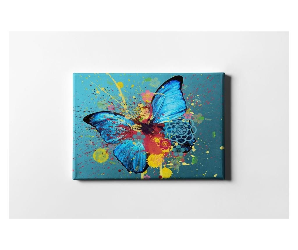 Tablou Blue Butterfly 60×90 cm – CASBERG, Multicolor CASBERG
