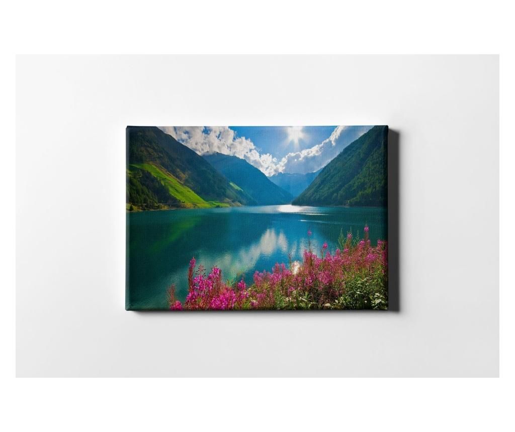 Tablou Casberg, Mountains And Lake, canvas din bumbac, 40×60 cm – CASBERG, Multicolor CASBERG imagine 2022