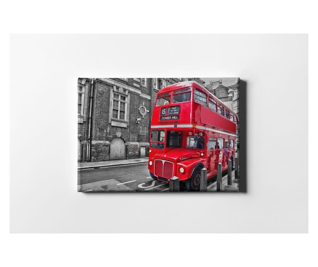 Tablou Casberg, Red Bus, canvas din bumbac, 60×90 cm – CASBERG, Multicolor CASBERG imagine 2022