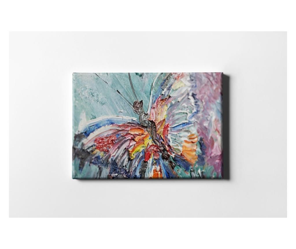 Tablou Casberg, Oil Painting Butterfly, canvas din bumbac – CASBERG, Multicolor CASBERG imagine noua modernbrush.ro
