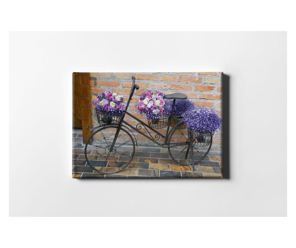 Tablou Flowering Bike 30x40 cm - CASBERG, Multicolor