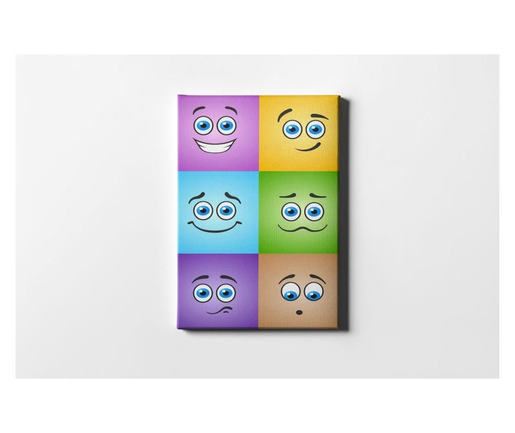 Tablou Casberg, Smileys, canvas din bumbac, 50×70 cm – CASBERG, Multicolor CASBERG imagine 2022