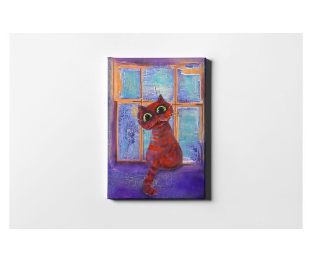 Tablou Casberg, Cat, canvas din bumbac – CASBERG, Multicolor CASBERG imagine 2022