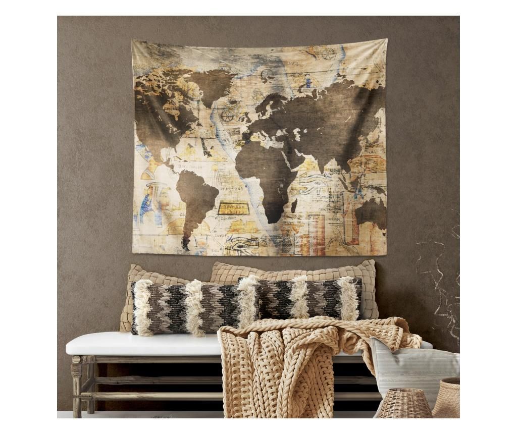 Tapiserie multifunctionala World Map 120×145 cm – The Club Cotton, Multicolor The Club Cotton
