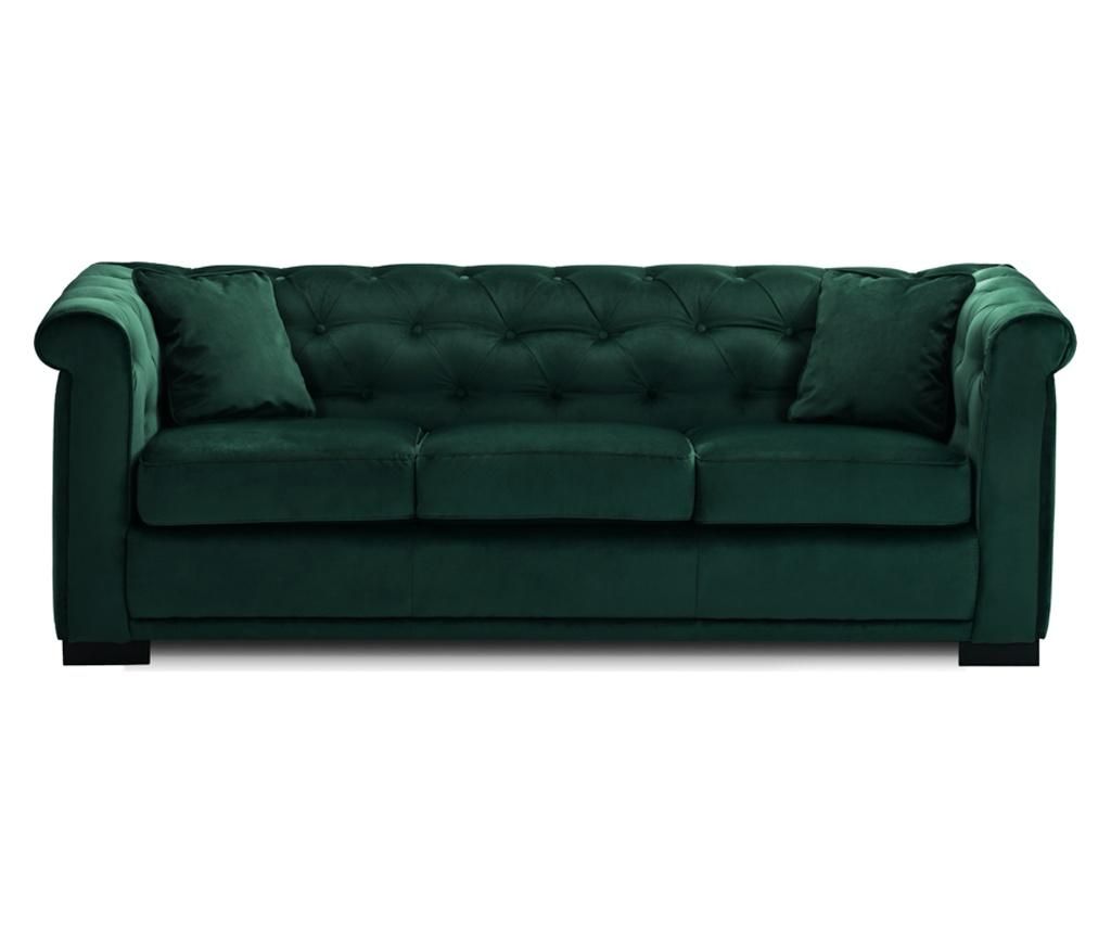 Canapea extensibila 3 locuri Chesterfield Zurich Green