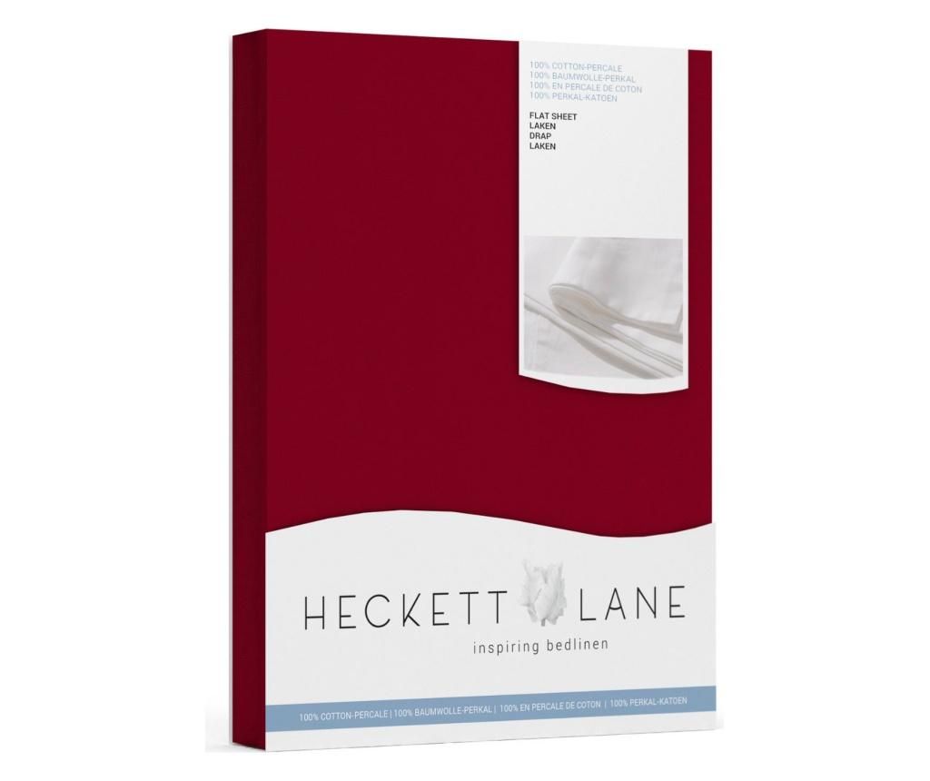Cearsaf de pat Heckett & Lane, Aurora Red, bumbac percale, 160×260 cm, rosu – Heckett & Lane, Rosu Heckett & Lane