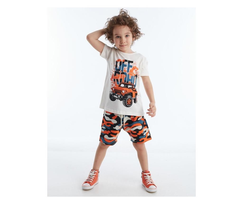 Set pantaloni scurti si tricou pentru baieti Road Camo 6 years - Mushi