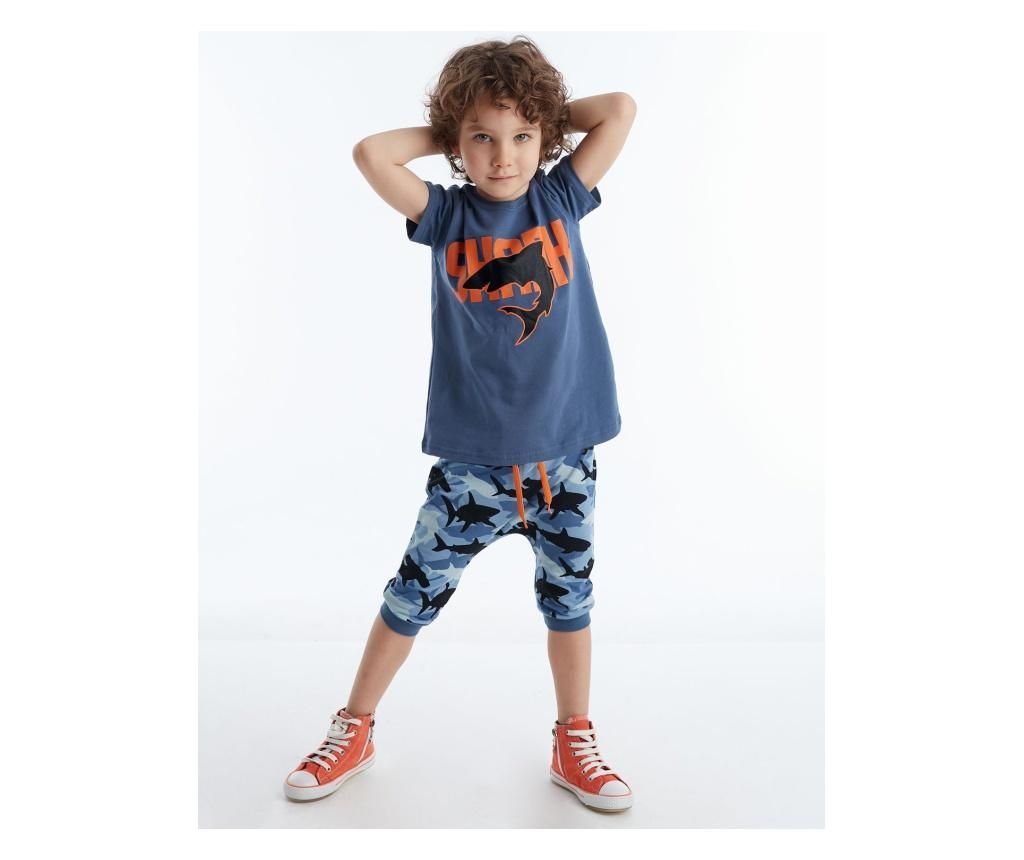 Set tricou si pantaloni pentru baieti Shark Camo 5 years - Mushi