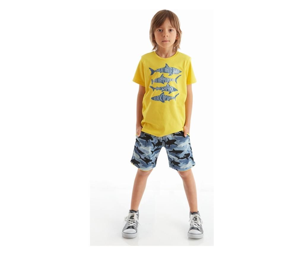 Set tricou si pantaloni pentru baieti Sharks 4 ani – Mushi Mushi