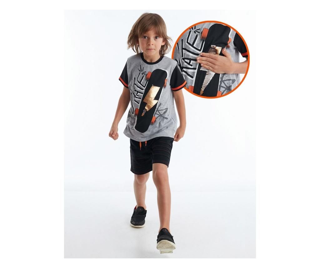 Set pantaloni scurti si tricou pentru baieti Thunder Skate 7 years - Mushi