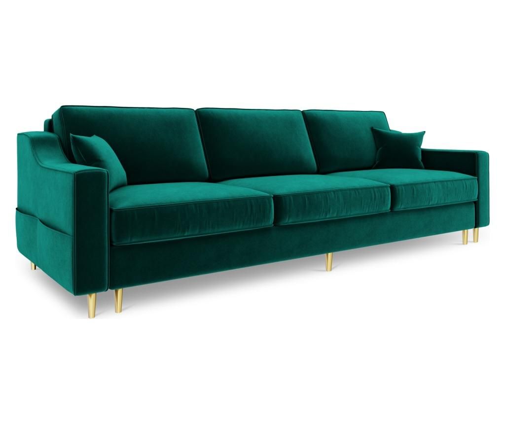 Canapea extensibila cu 3 locuri Marigold Bottle Green - Mazzini Sofas