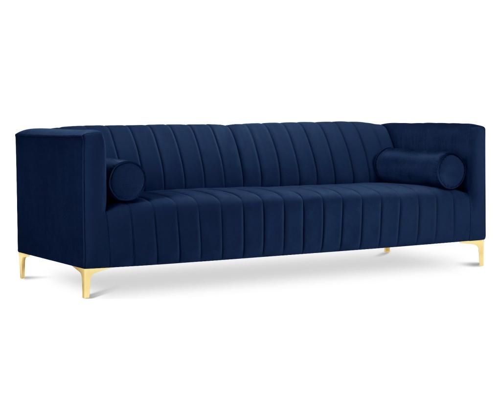 Canapea 3 locuri Tutti Velvet Royal Blue - Kooko Home, Albastru