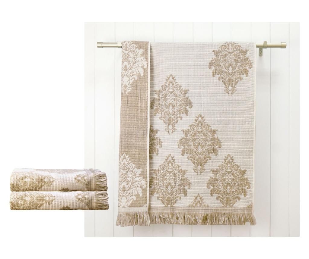 Set 2 prosoape de baie Versailles Beige 48x90 cm - Ardenza, Maro