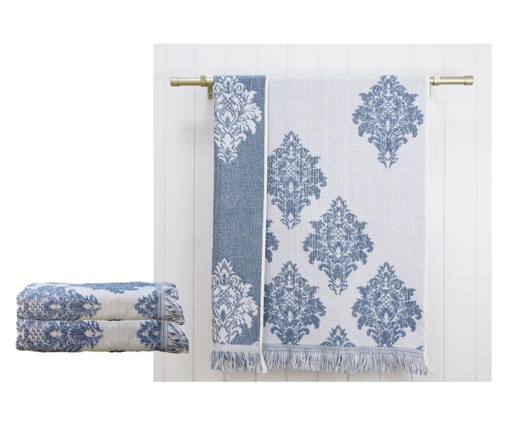 Set 2 prosoape de baie Versailles Blue 48x90 cm - Ardenza, Albastru