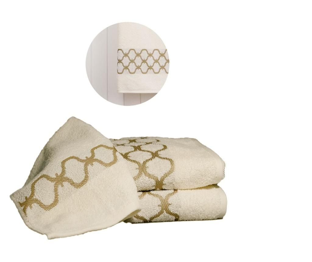 Set 3 prosoape de baie Tangier Cream & Sage - Ardenza, Crem