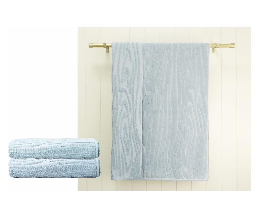 Set 2 prosoape de baie Wood Blue 48x90 cm - Ardenza, Albastru