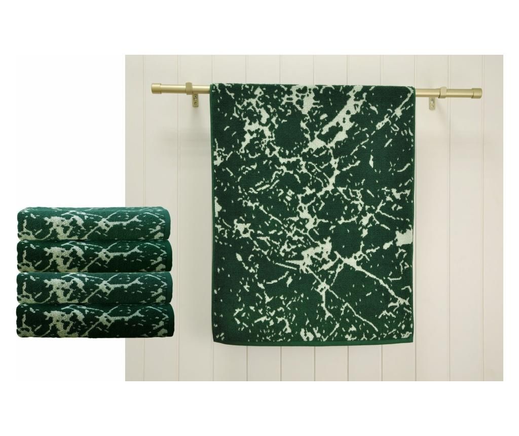 Set 4 prosoape de baie Marble Green 48×90 cm – Ardenza, Verde Ardenza imagine 2022