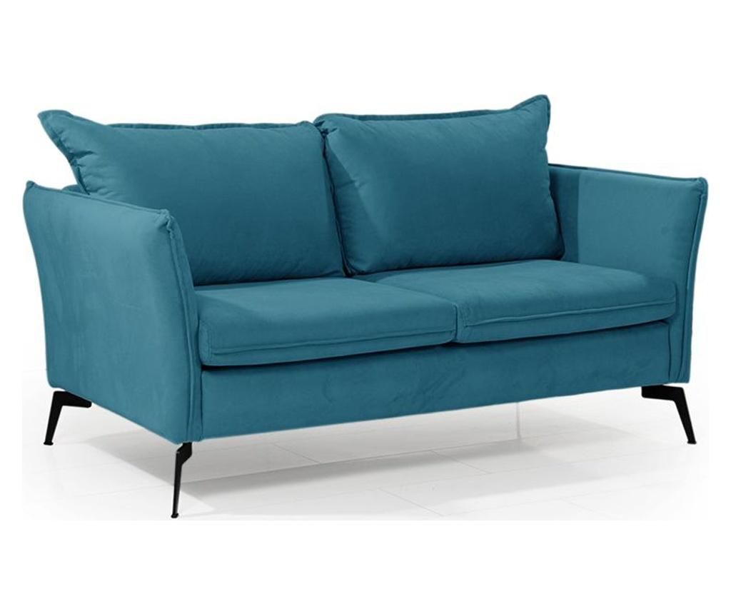 Canapea 2 locuri Tediva, Silhouette Blue, albastru, 90x172x100 cm – TEDIVA, Albastru TEDIVA
