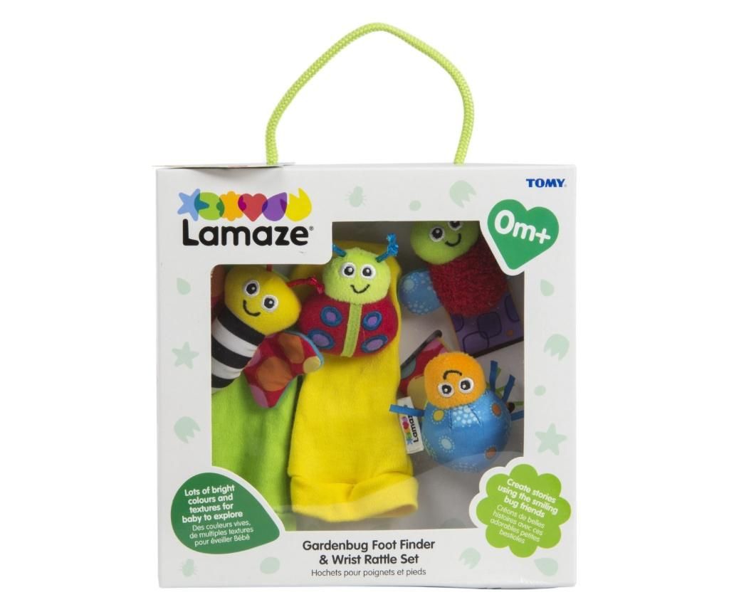 Set 2 zornaitoare pentru incheietura si 2 jucarii pentru picioare Gardenbug - Lamaze, Multicolor