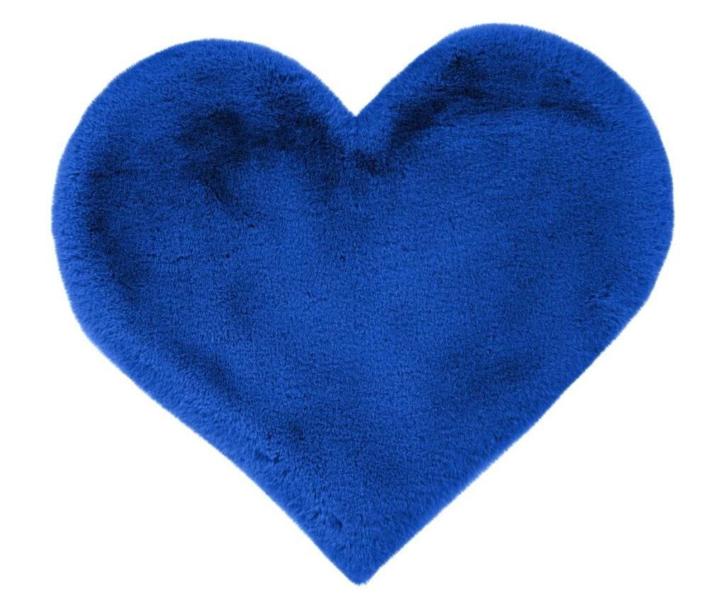 Covor Fluffy Kids Heart Blue 60x70 cm - Kayoom, Albastru