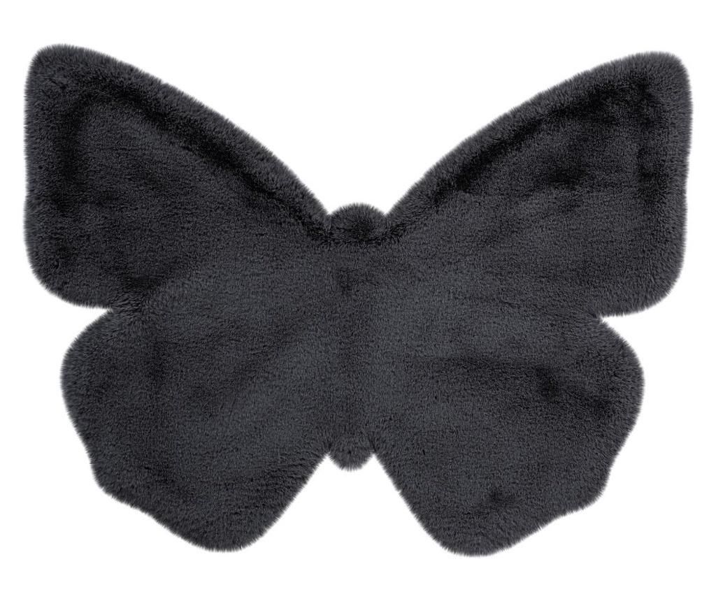 Covor Fluffy Kids Butterfly Anthracite 70x90 cm - Kayoom, Gri & Argintiu