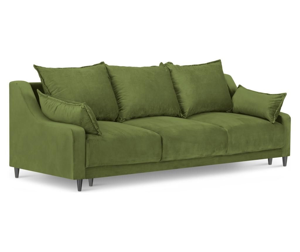 Canapea extensibila cu 3 locuri Lilas Green – Mazzini Sofas, Verde