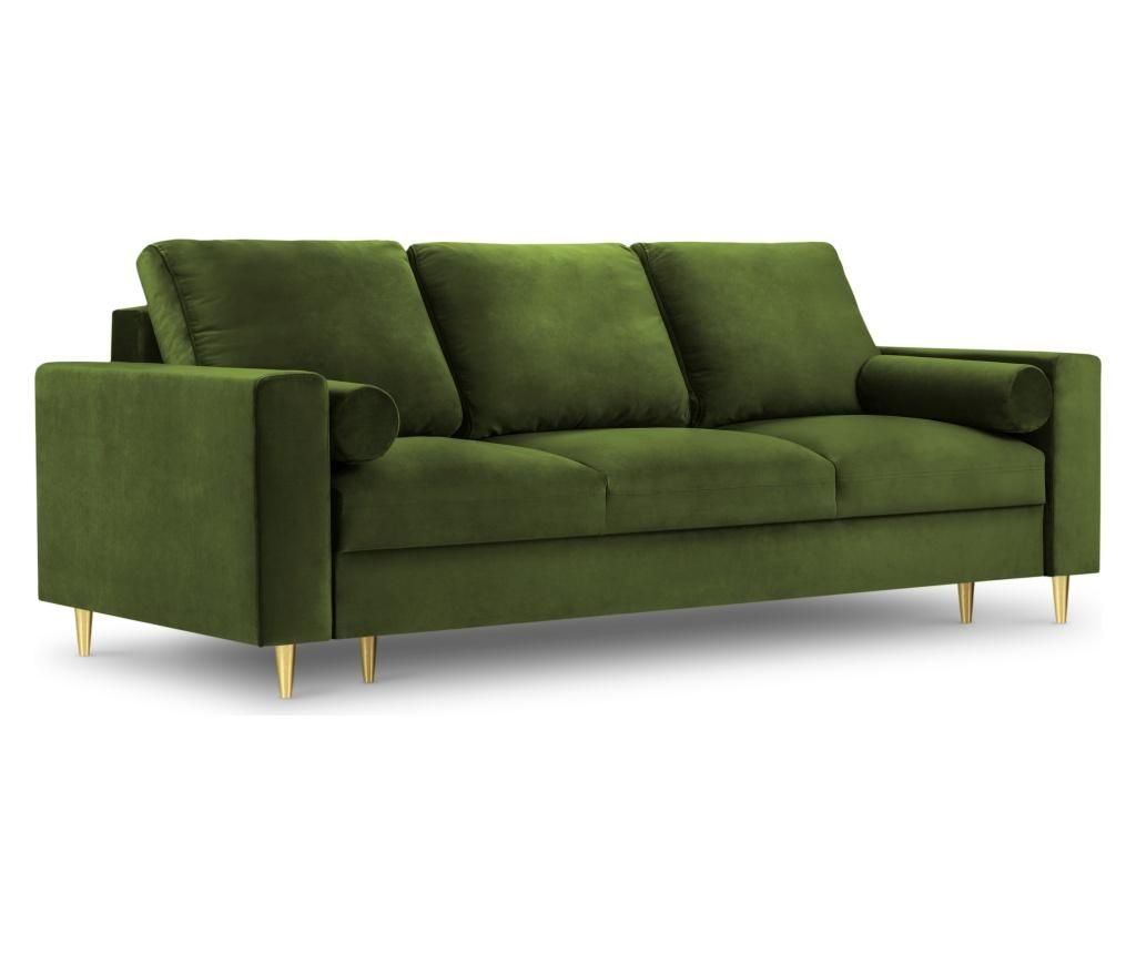 Canapea extensibila cu 3 locuri Mazzini Sofas, Mimosa Green, 220x100x92 cm - Mazzini Sofas, Verde