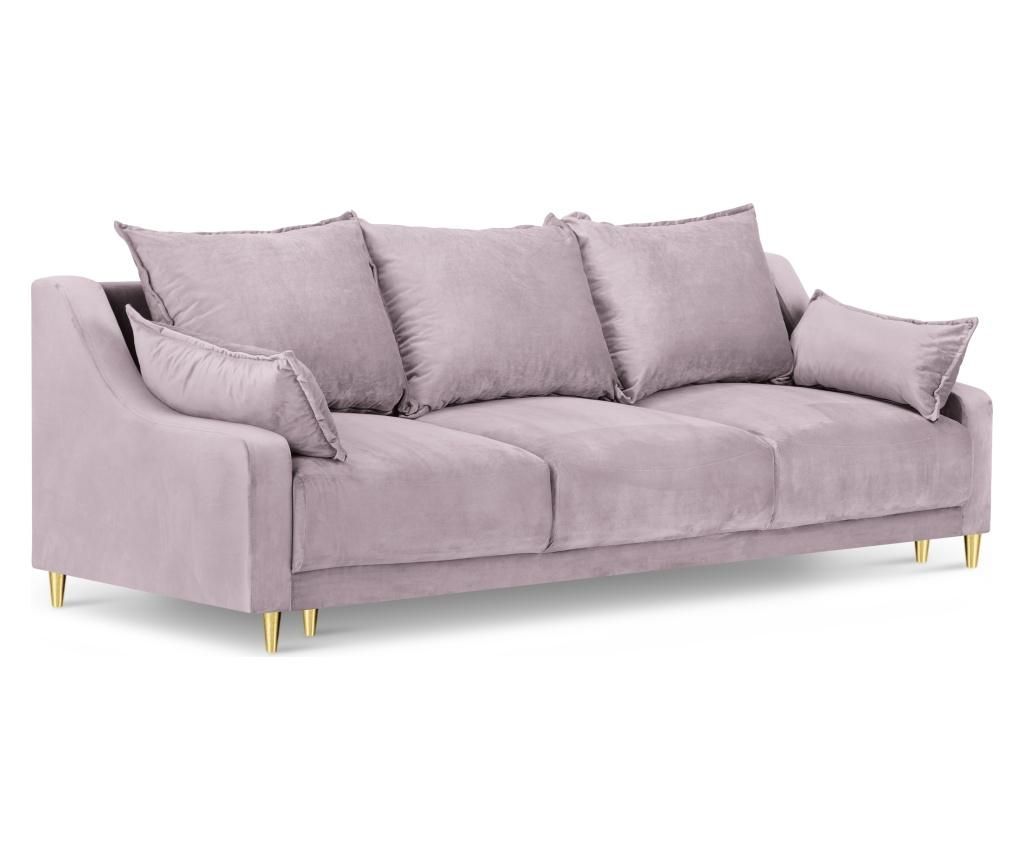 Canapea extensibila cu 3 locuri Mazzini Sofas, Freesia Pink, 215x94x90 cm - Mazzini Sofas, Roz