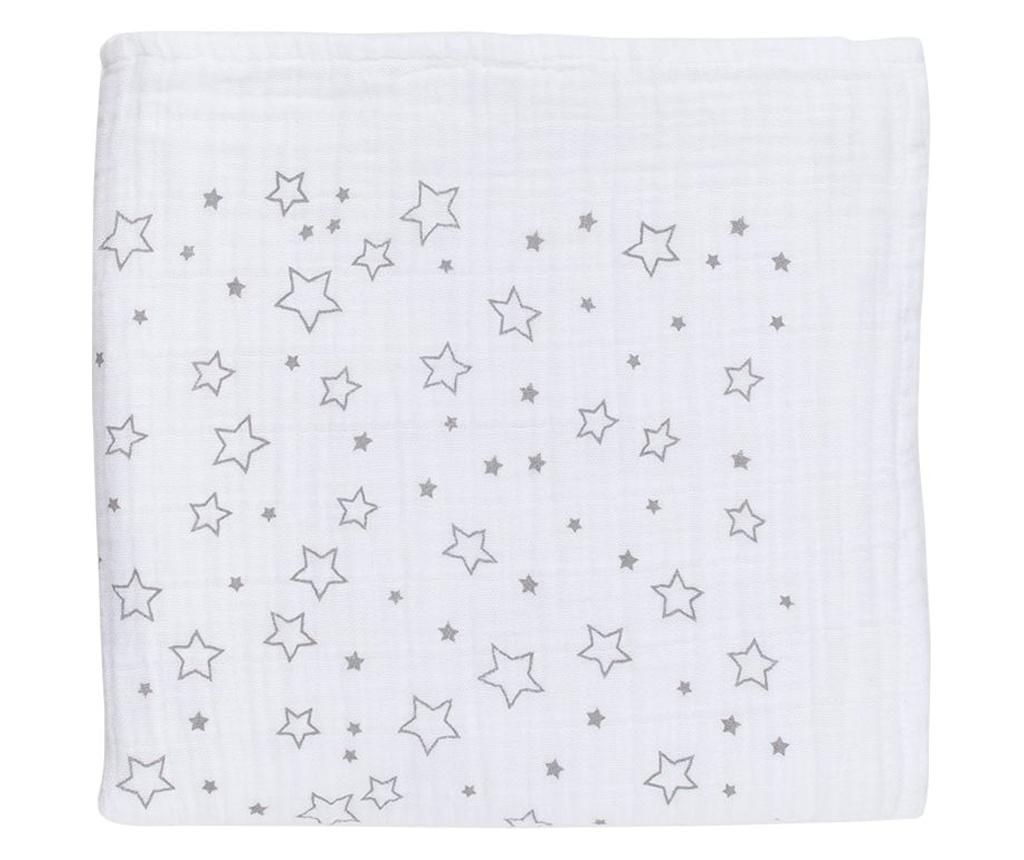 Muselina Twinkle Star White 110x110 cm